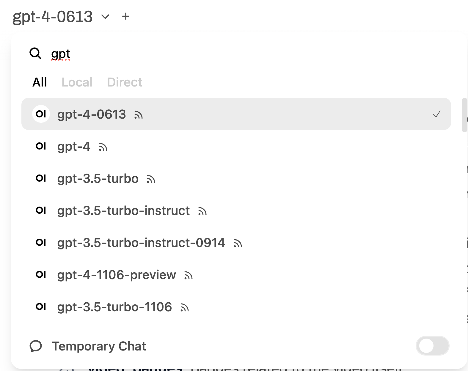 Open WebUI — модели